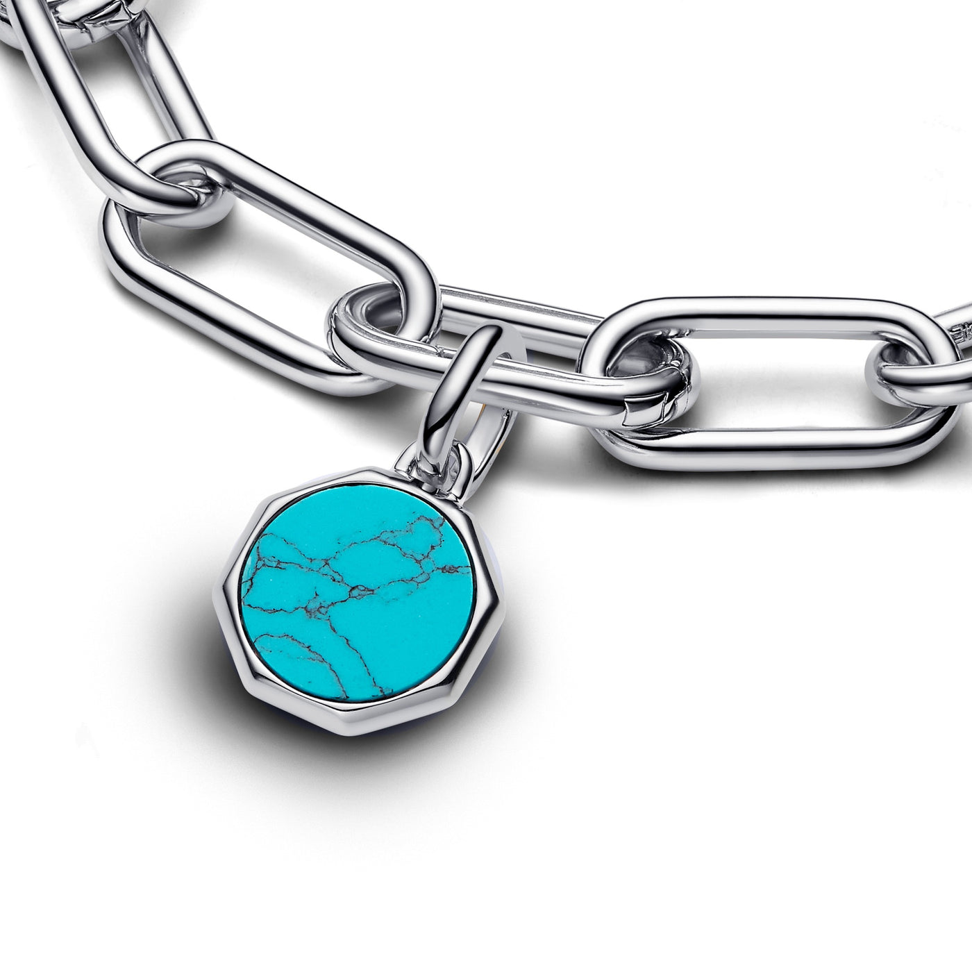 Pandora Turquoise Blue Engravable Mini Medallion Charm