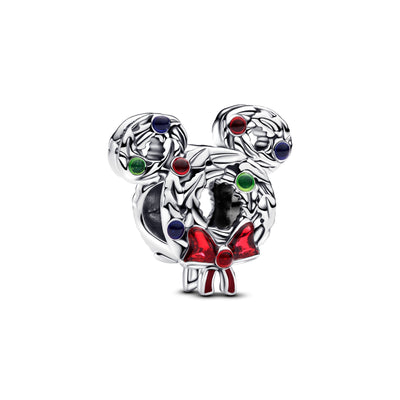 Pandora Disney Mickey Mouse Christmas Wreath Charm