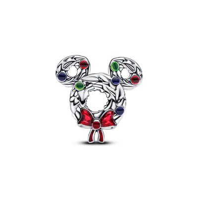 Pandora Disney Mickey Mouse Christmas Wreath Charm