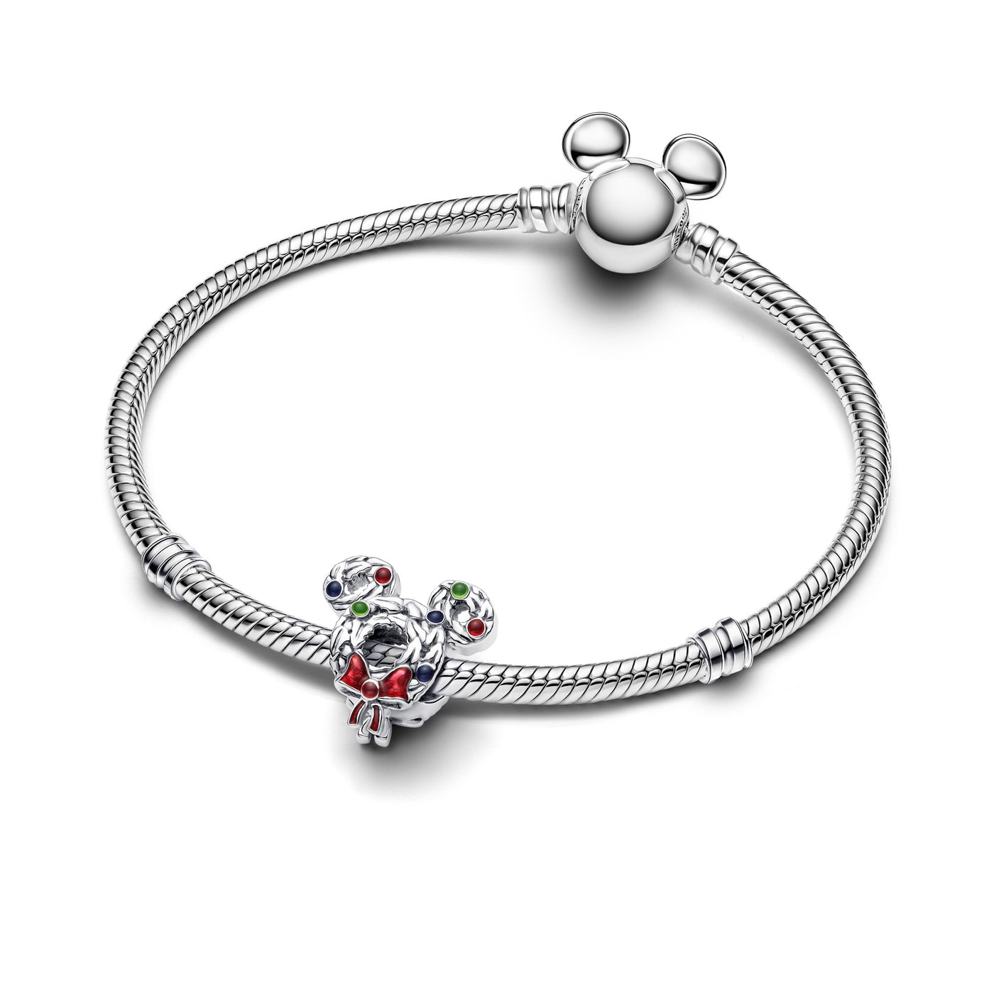 Pandora Disney Mickey Mouse Christmas Wreath Charm