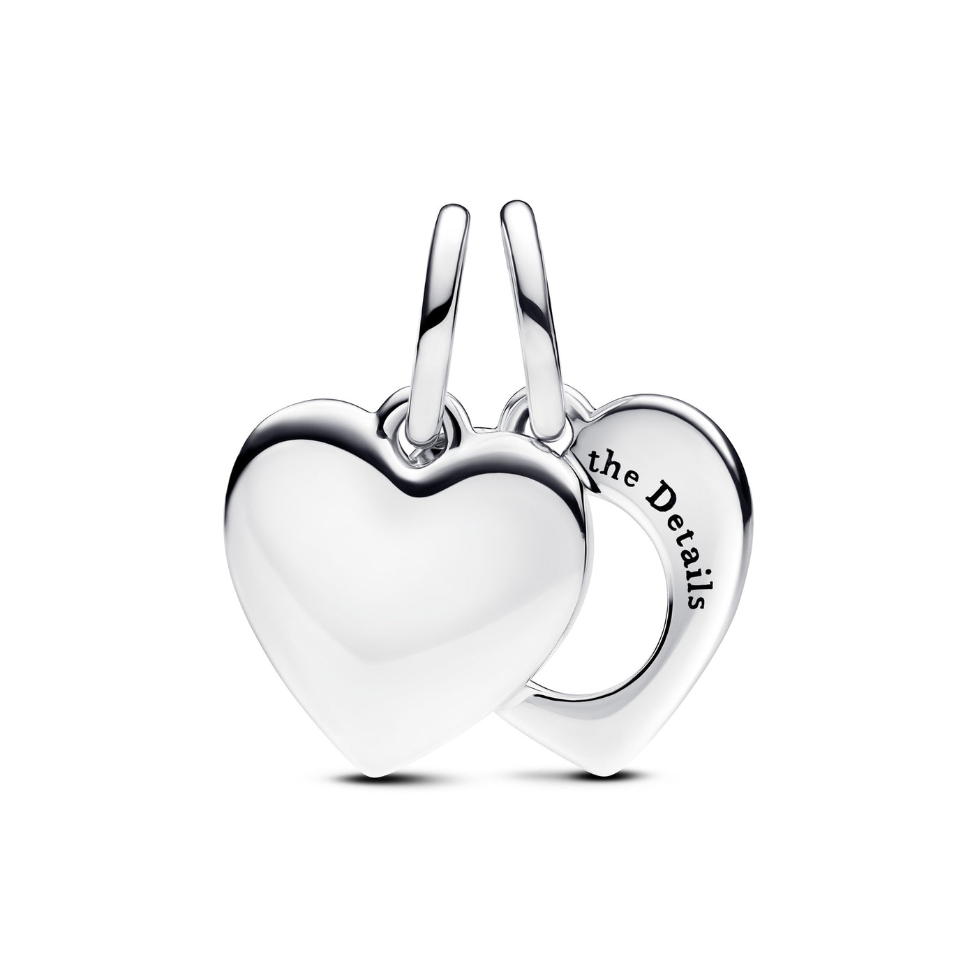 Pandora Engravable Heart Magnifying Glass Double Dangle Charm