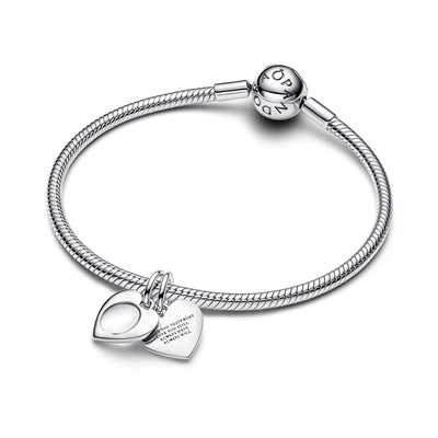 Pandora Engravable Heart Magnifying Glass Double Dangle Charm