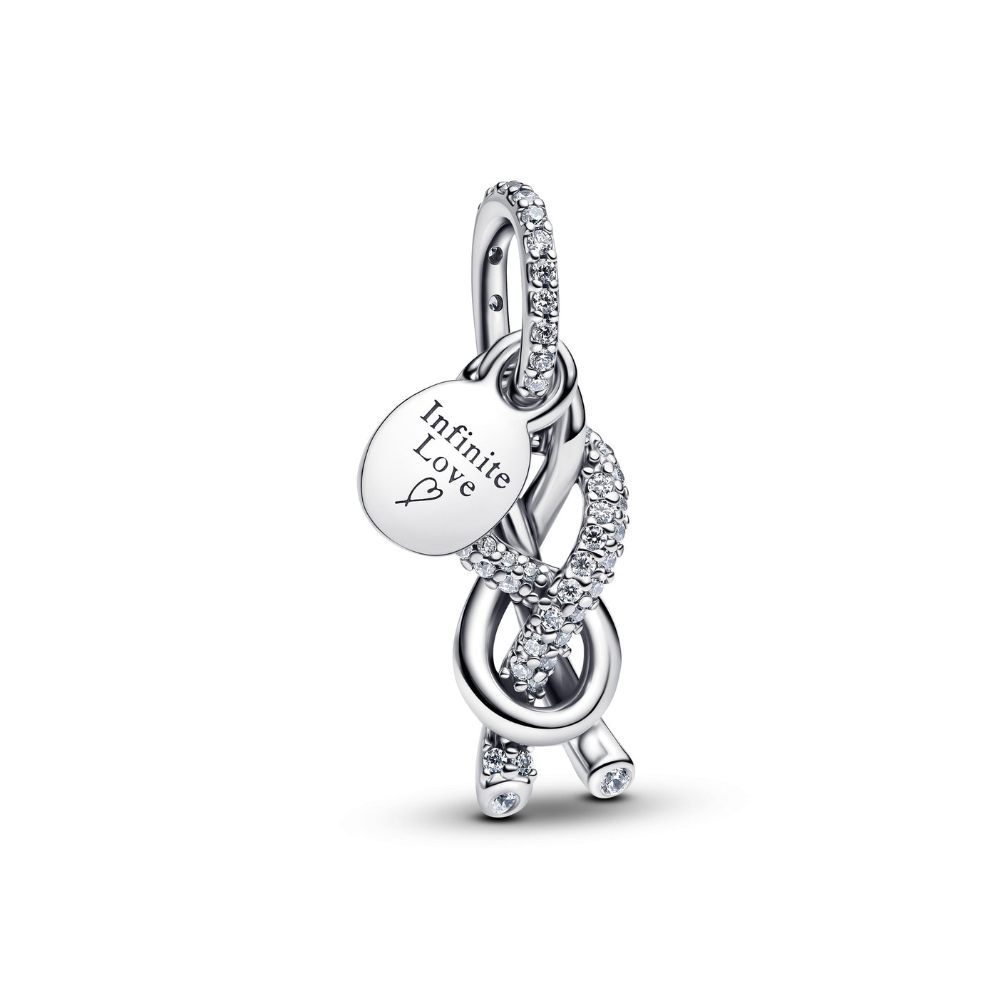 Pandora Pavé Infinity Knot Dangle Charm