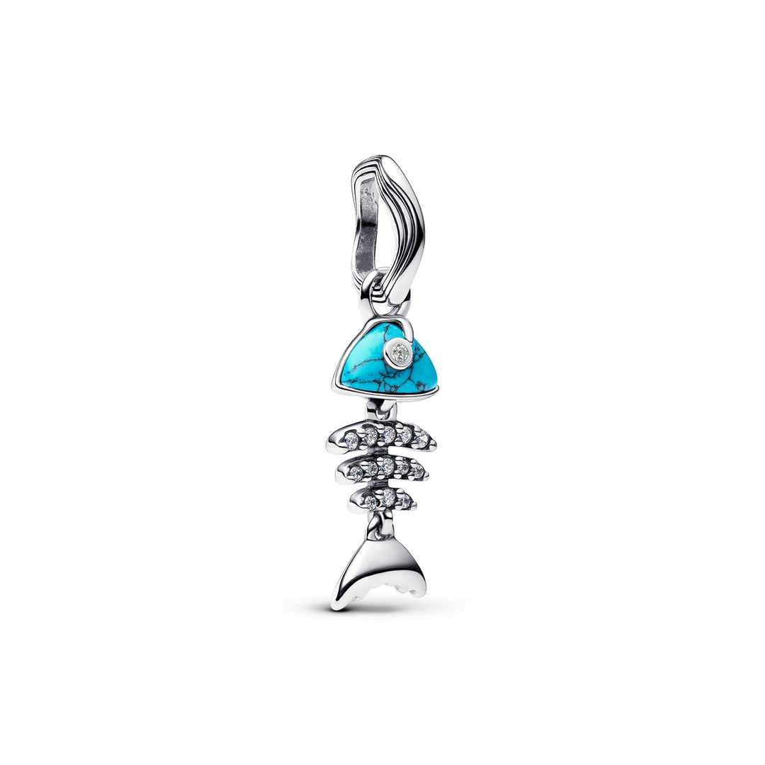 Pandora Turquoise-colored Fishbone Dangle Charm – Pancharmbracelets