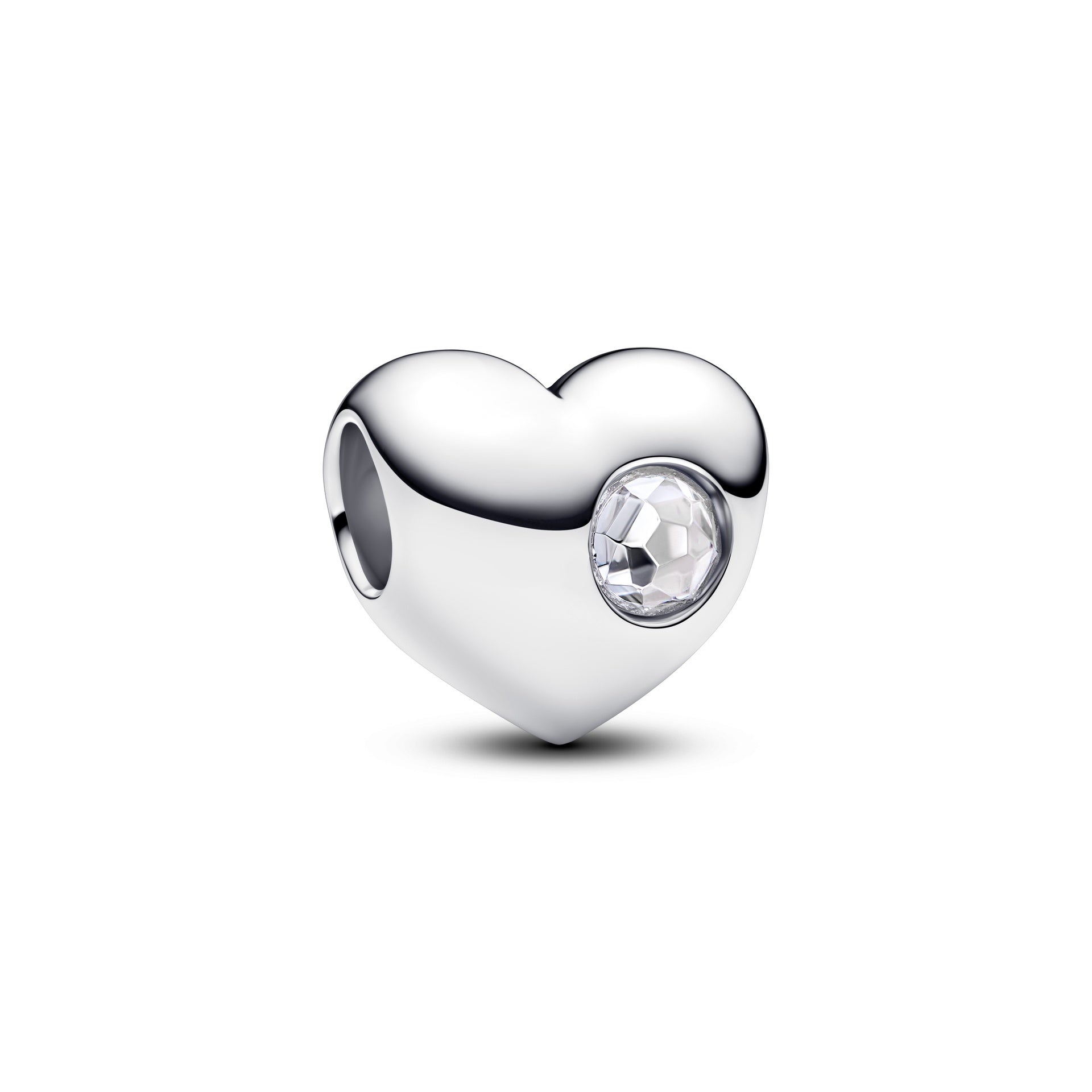 Pandora Engravable Clear Stone Heart Charm