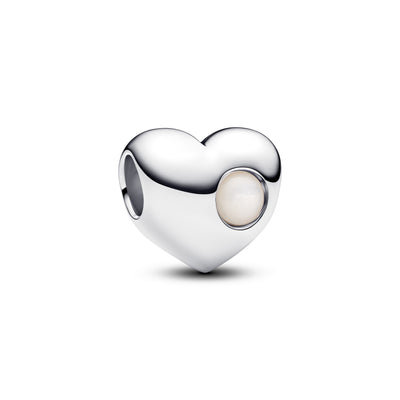 Pandora Engravable White Stone Heart Charm