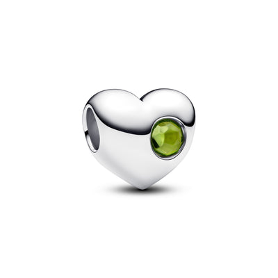 Pandora Engravable Spring Green Stone Heart Charm