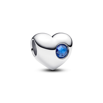 Pandora Engravable Blue Stone Heart Charm