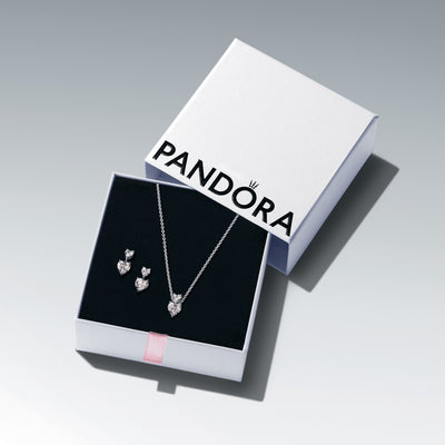 Pandora Sparkling Double Heart Jewelry Gift Set