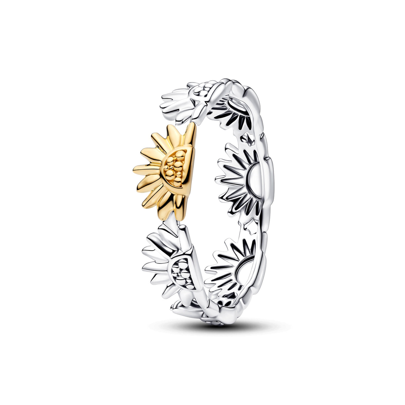 Pandora Sunflower Two-Tone Band Ring – Pancharmbracelets