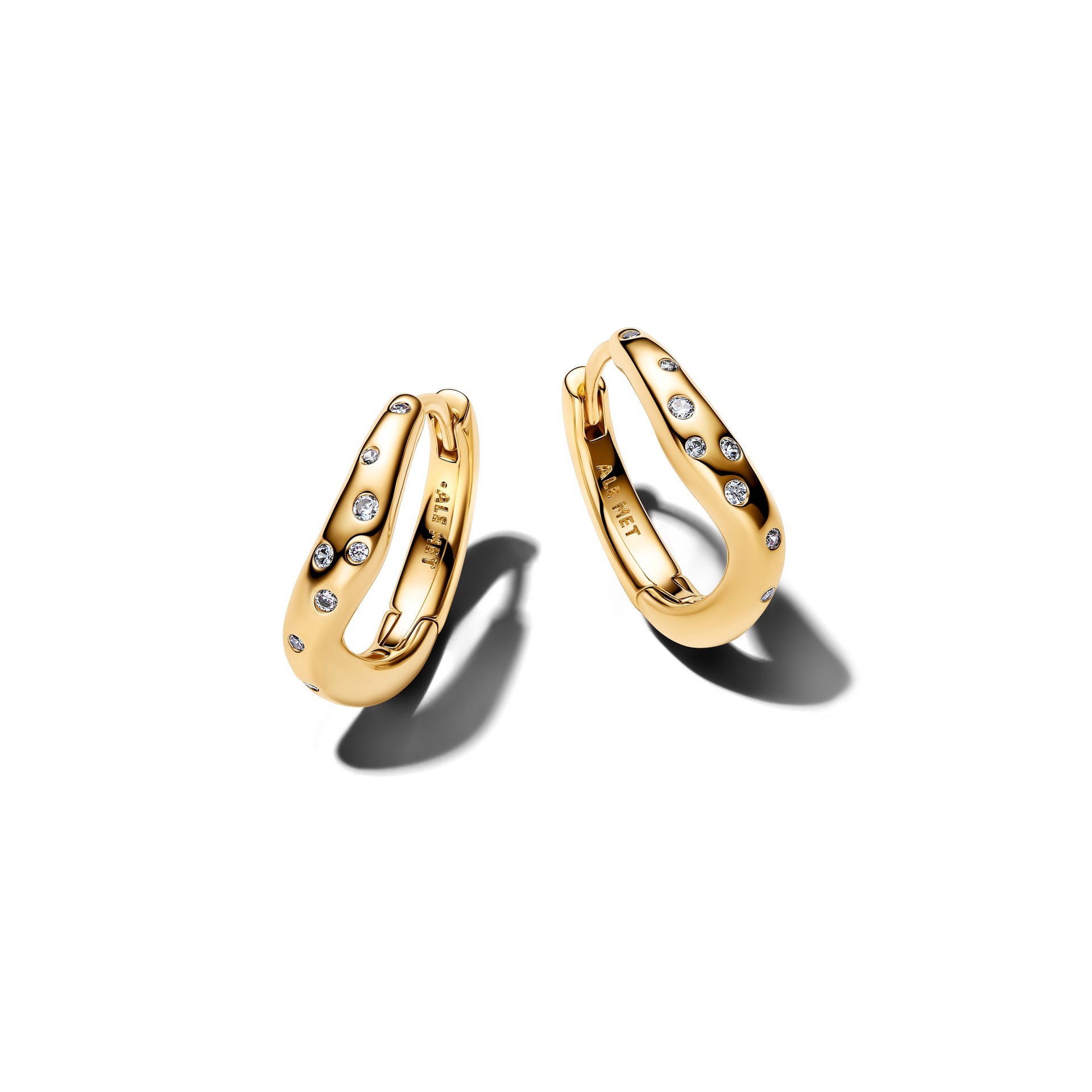 Pandora Organically Shaped Stone-Set Hoop Earrings – Pancharmbracelets
