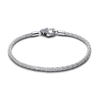 Pandora Pavé Clasp Foxtail Chain Charm Bracelet – Pancharmbracelets