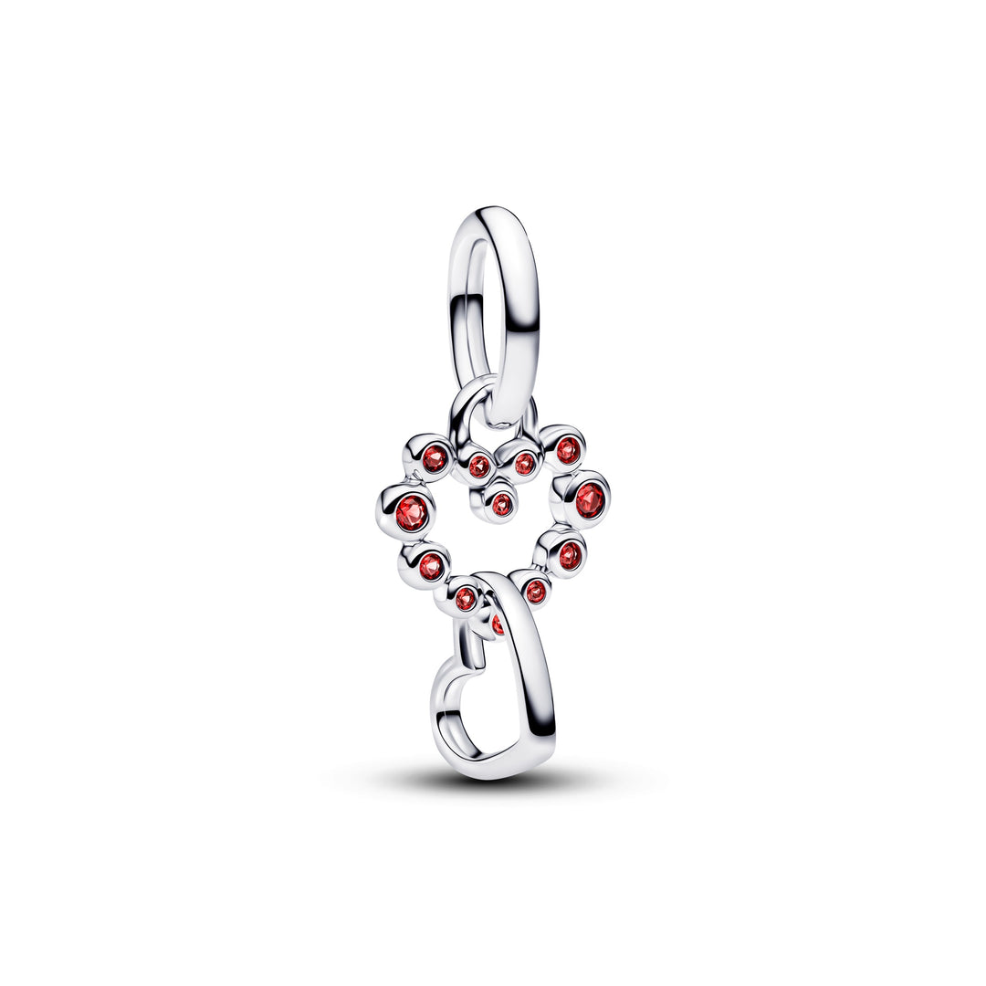 Pandora Connected Hearts & Red Stones Dangle Charm – Pancharmbracelets