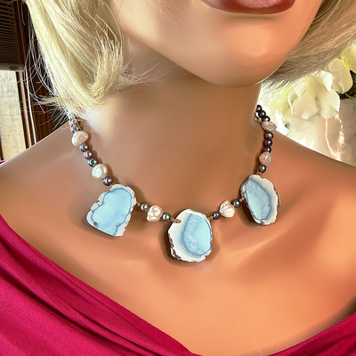 Golden Hill Turquoise & Pearl Necklace