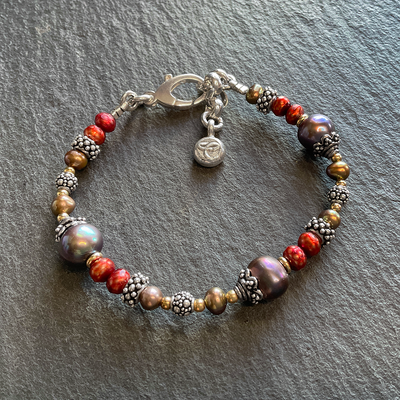 Mixed Freshwater Pearl & SS Bracelet