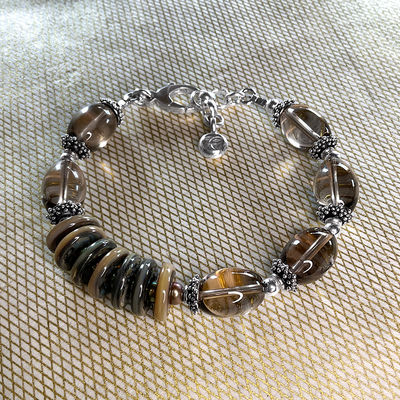 Smoky Quartz & MOP Bracelet