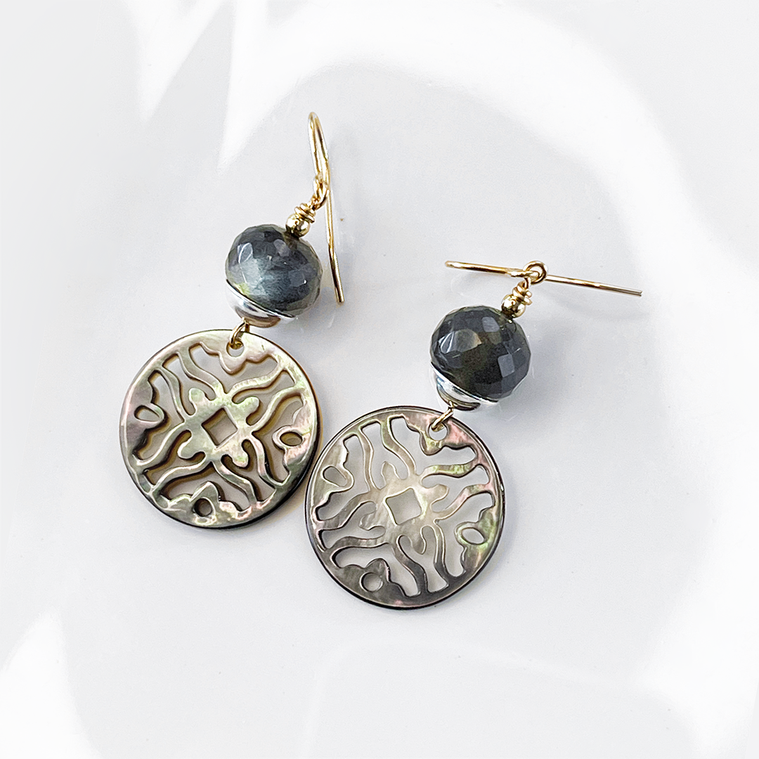 Mother of Pearl & Labradorite Earrings