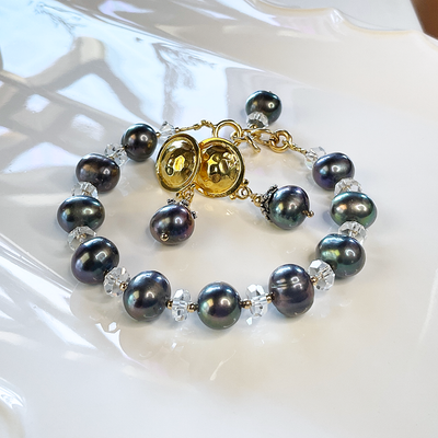 Pearl & Vintage Swarovski Crystal Bracelet