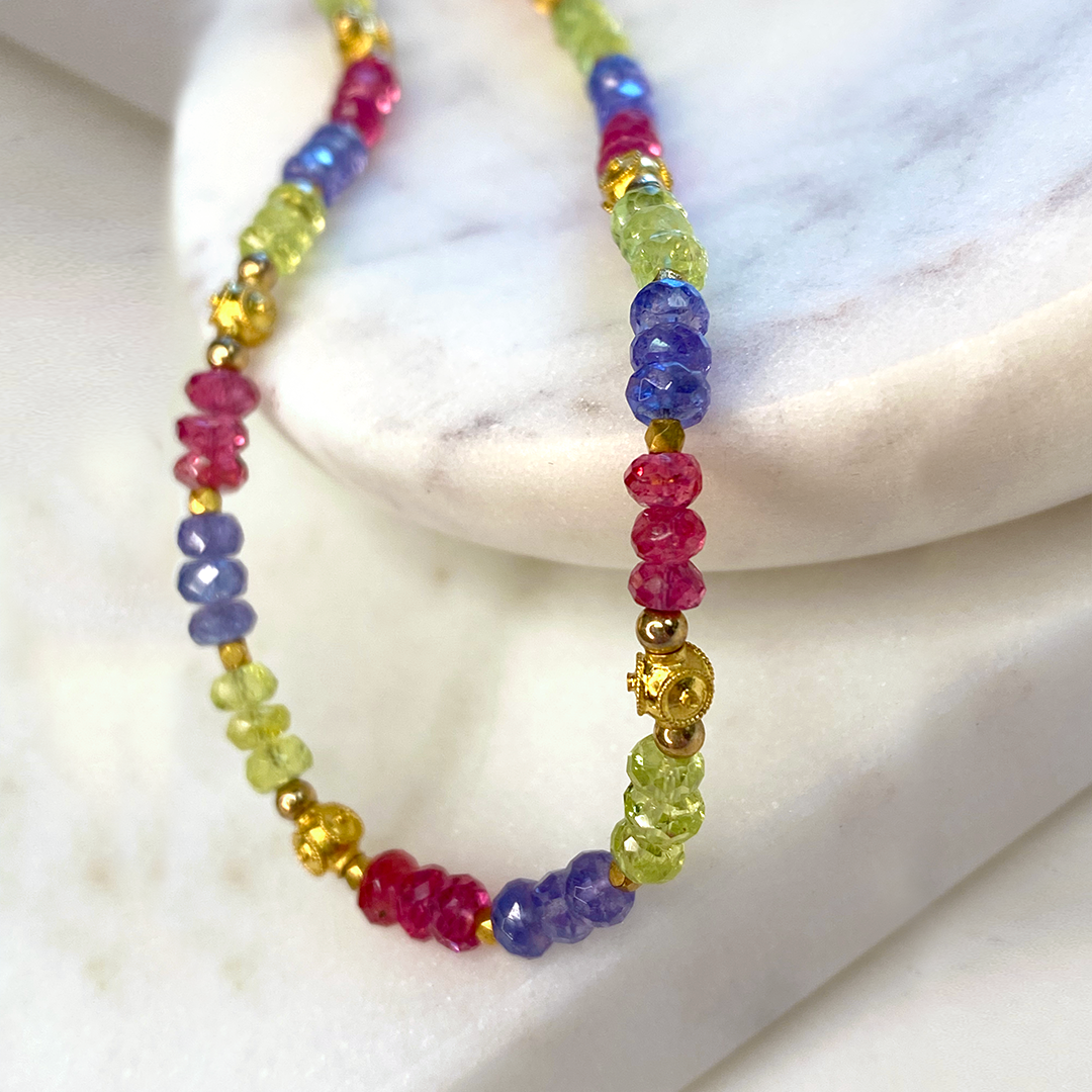 Multicolor Spinel & Tanzanite Necklace