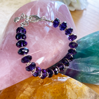 Faceted Amethyst Bracelet