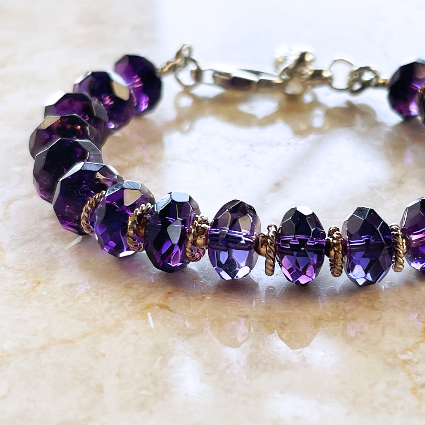 Faceted Amethyst Bracelet