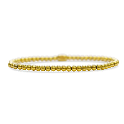 24/7 Stretch - Plain Ball (4mm) - Plated Gold Bracelet