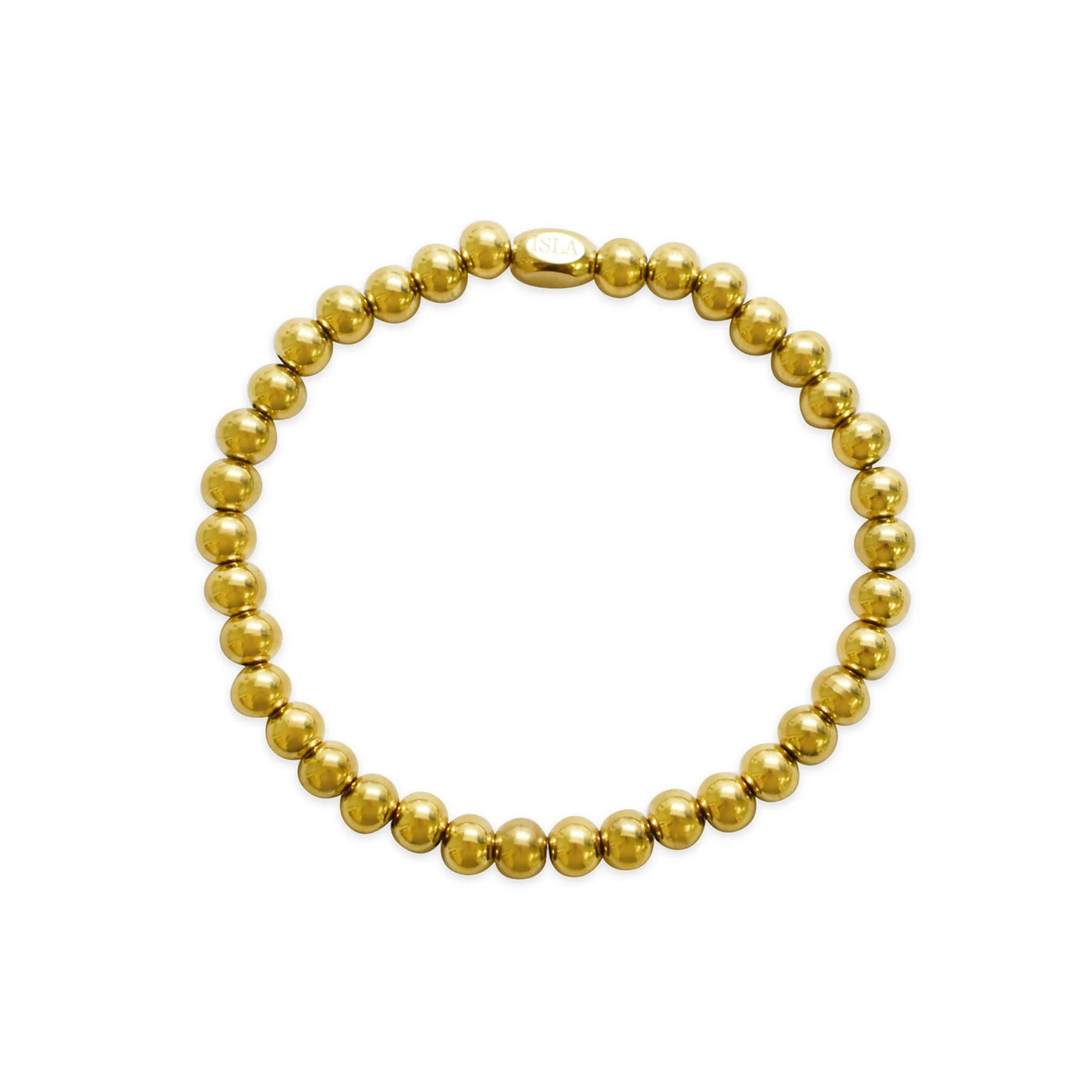 24/7 Stretch - Plain Ball (6mm) - Plated Gold Bracelet