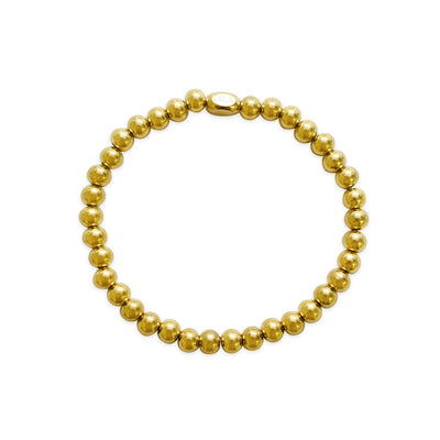 24/7 Stretch - Plain Ball (6mm) - Plated Gold Bracelet