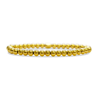 24/7 Stretch - Plain Ball (6mm) - Plated Gold Bracelet