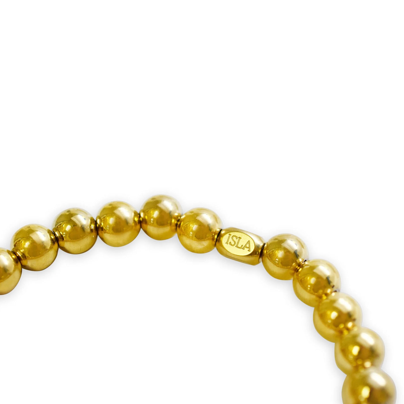 24/7 Stretch - Plain Ball (6mm) - Plated Gold Bracelet