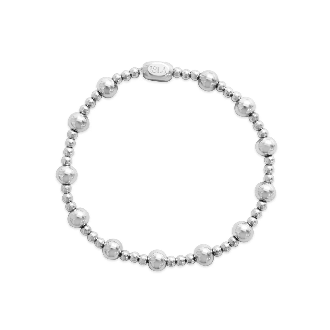 24/7 Stretch - 3+6mm Plain Bead Combo 3/1 - Plated Steel Bracelet