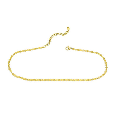 Here's the Skinny - Mirror & Snake Chain Anklet - Gold Plate