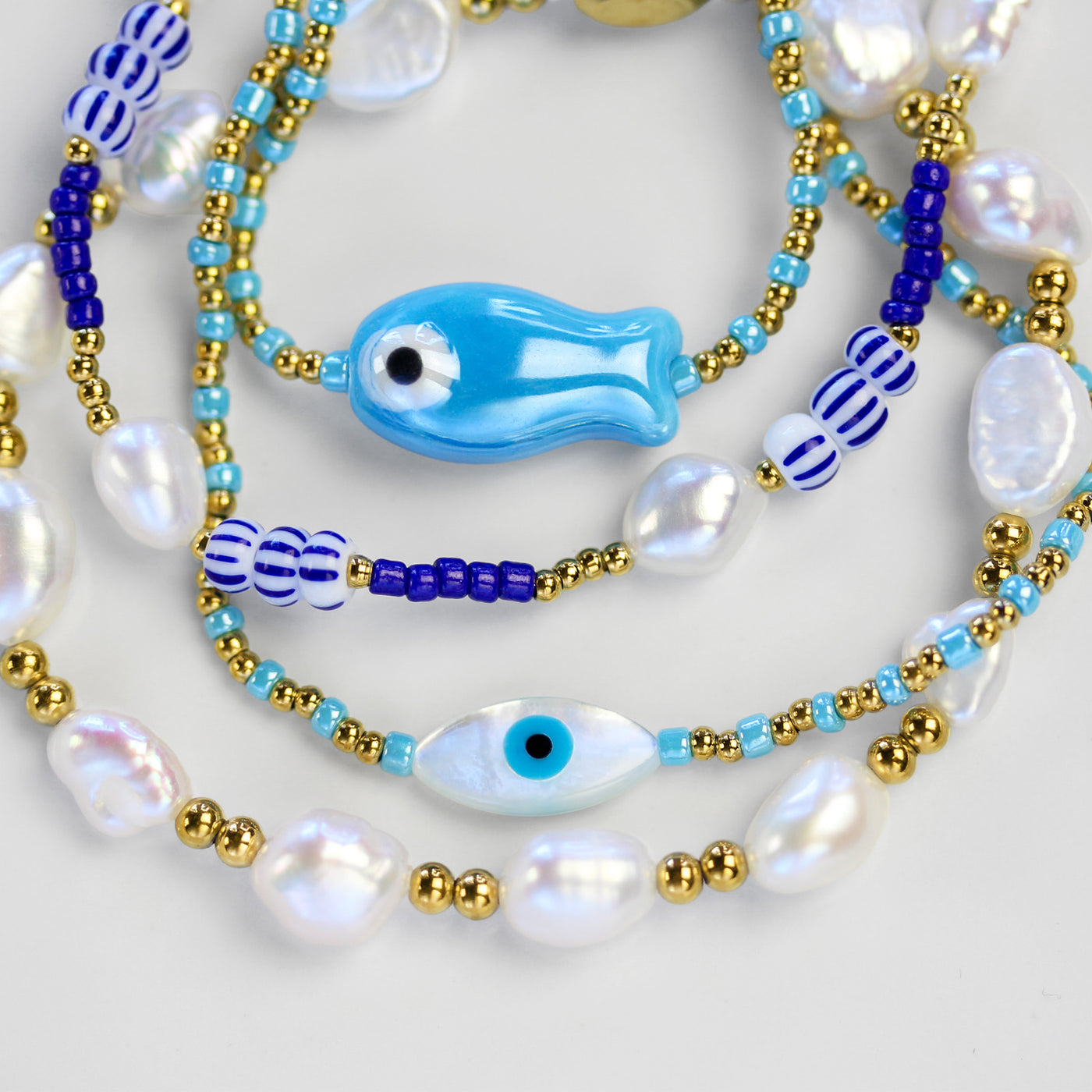 Aqua Azure MOP Eye Bracelet