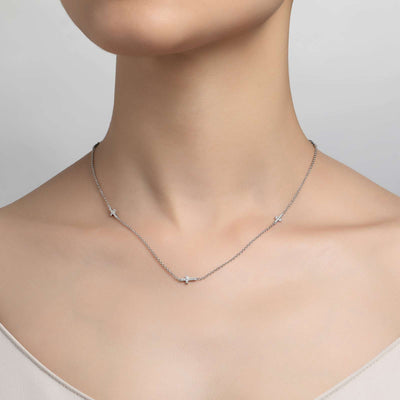 Sideways Cross Necklace