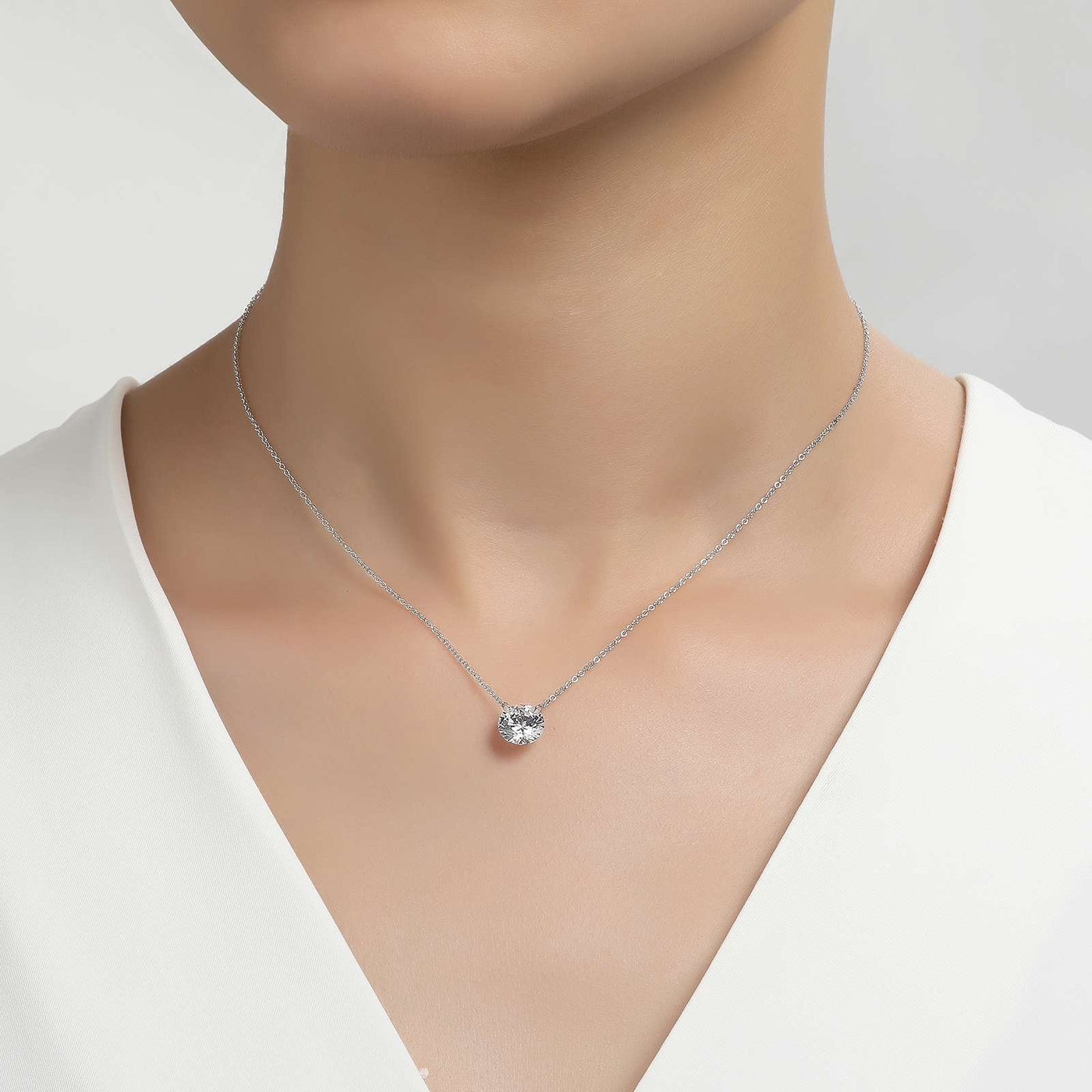 2 CTW Frameless Solitaire Necklace