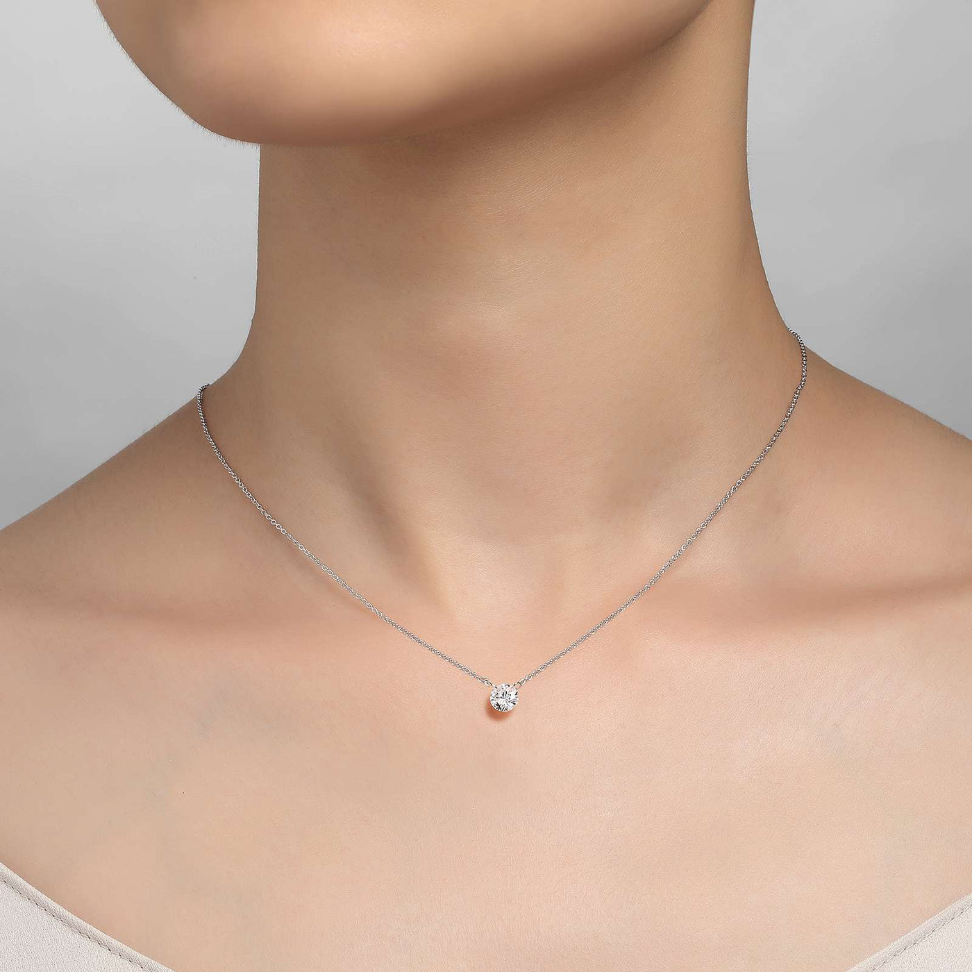 0.5 CTW Frameless Solitaire Necklace