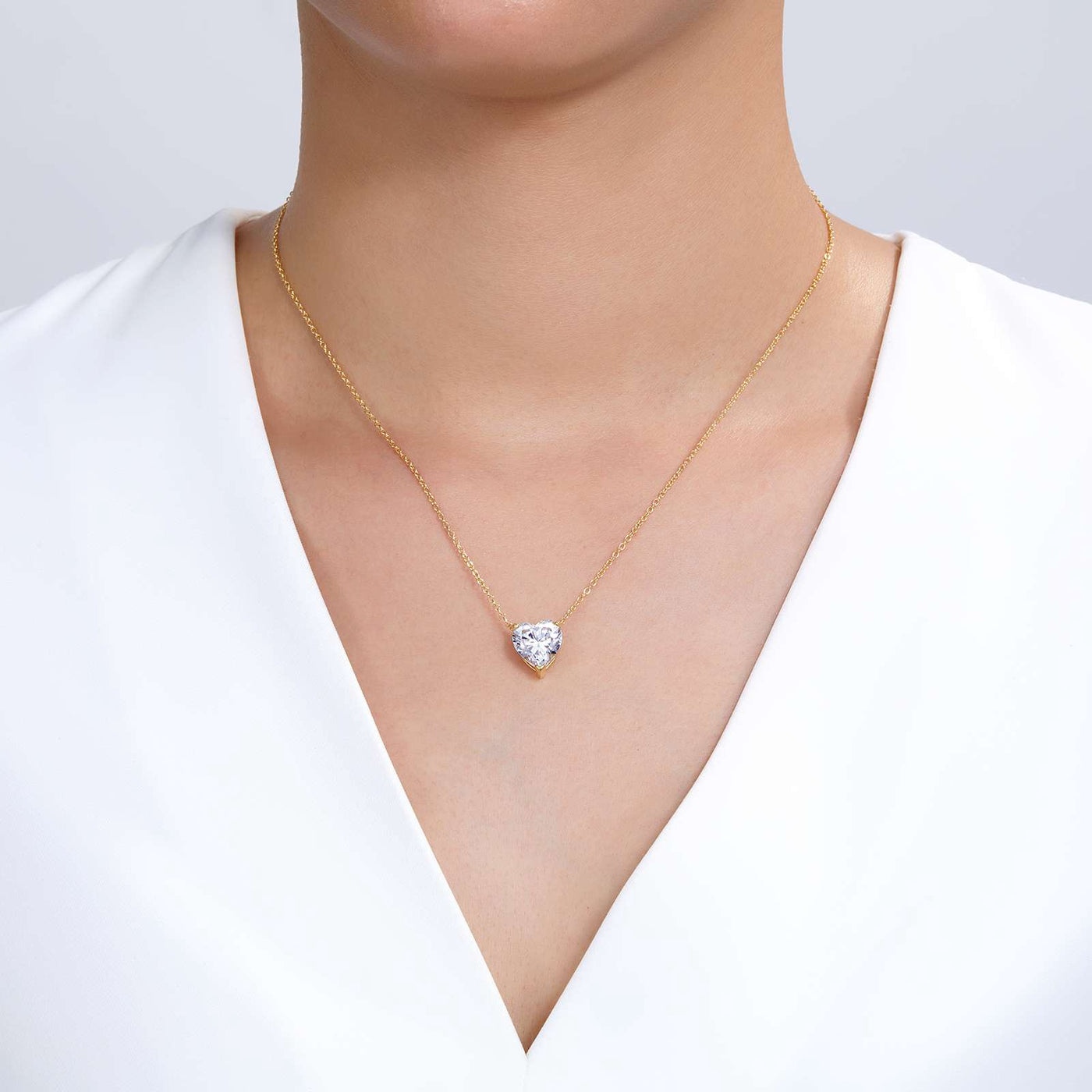 3.50 CTW Heart Solitaire Necklace
