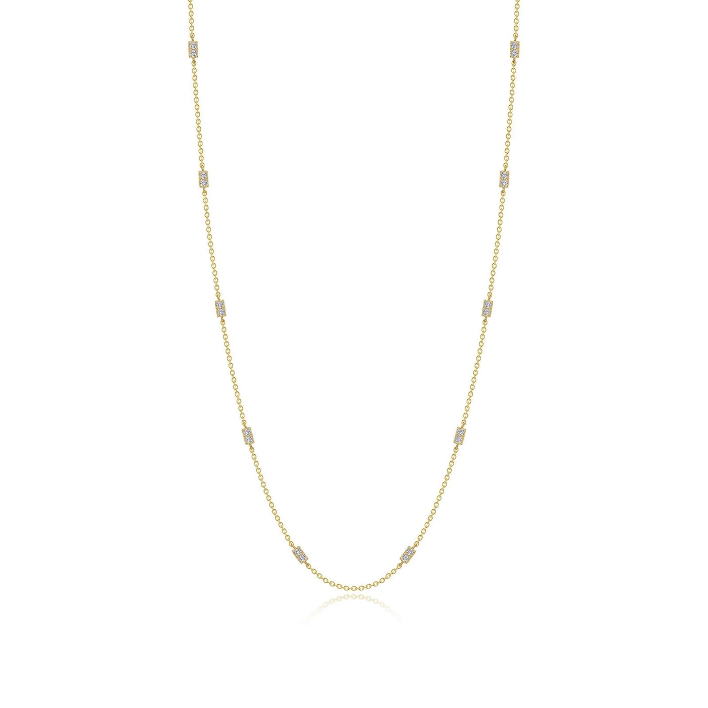 TR Gold Adjustable Station Necklace, 18"