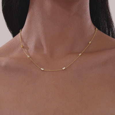 TR Gold Adjustable Station Necklace, 18"