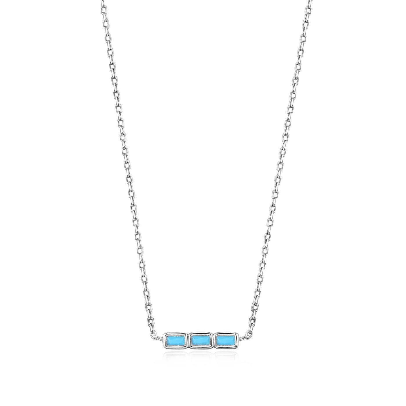 Into the Blue - Turquoise Silver Bar Necklace