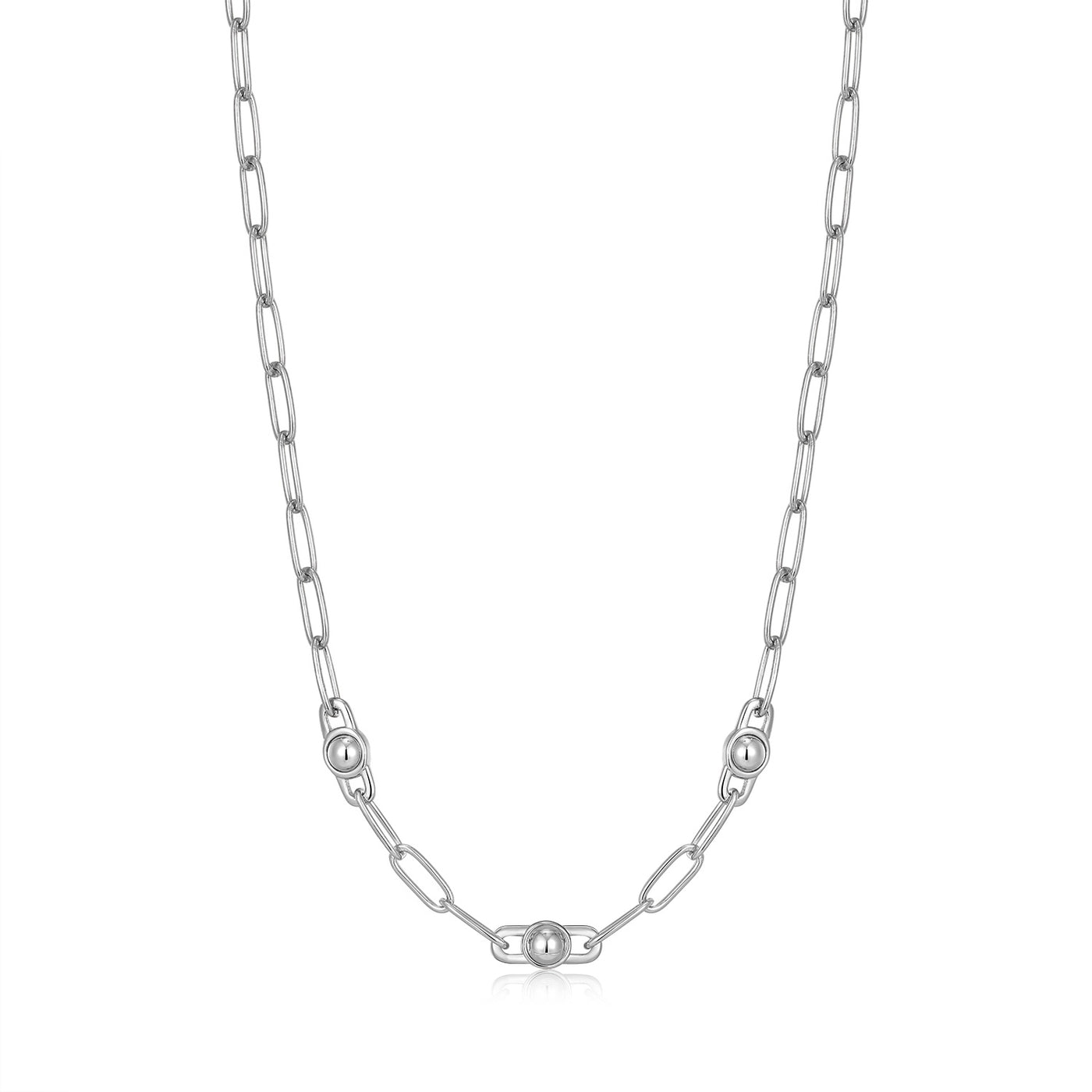 Spaced Out - Silver Orb Link Chunky Chain Necklace