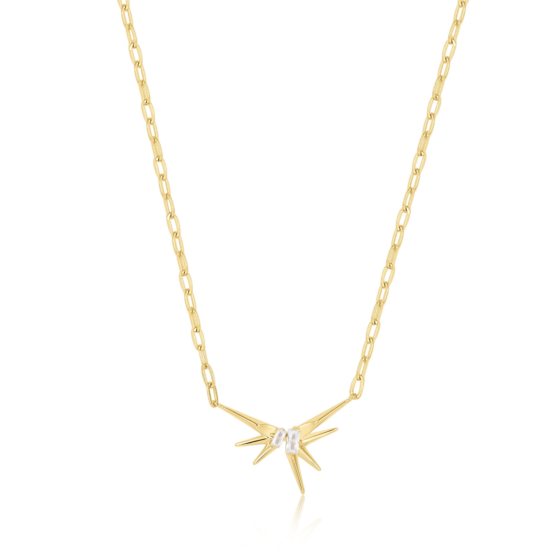 Gold Sparkle Spike Pendant Necklace – Pancharmbracelets