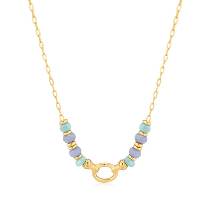 Pop Charms - Gold Amazonite & Agate Charm Connector Necklace