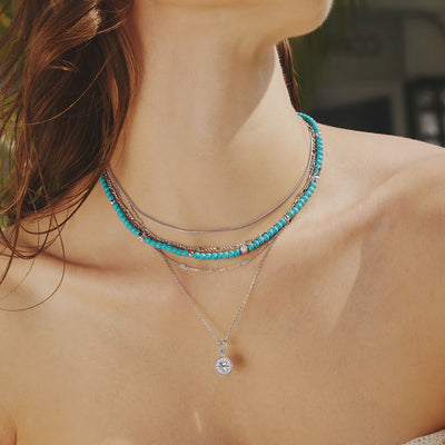 Chill Voyager - Lab Created Turquoise Necklace