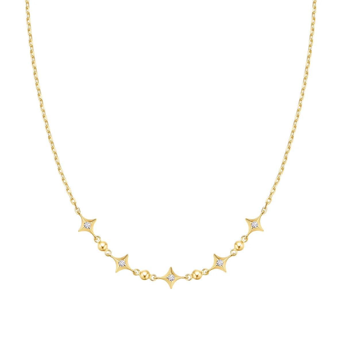 Sunny Sparkler - Sparkling Star Station Necklace