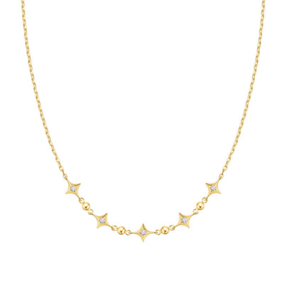 Sunny Sparkler - Sparkling Star Station Necklace