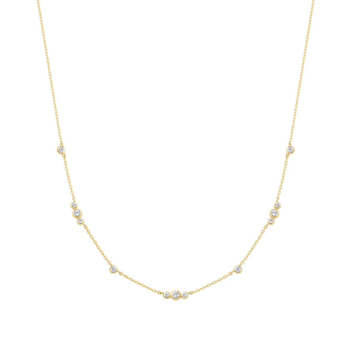 Miss Dainty - Sparkling Bezel CZ Station Necklace