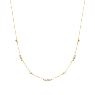 Miss Dainty - Sparkling Bezel CZ Station Necklace