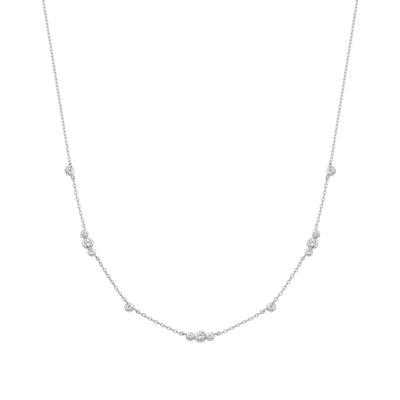 Miss Dainty - Sparkling Bezel CZ Station Necklace