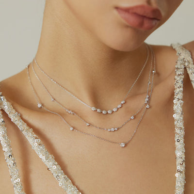 Miss Dainty - Pave Multi Beaded Chain Necklace